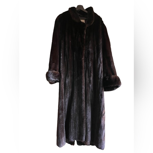 Beautiful Valentino Vintage Ladies Full Length Black Mink Fur Coat Size Large - Picture 2 of 16